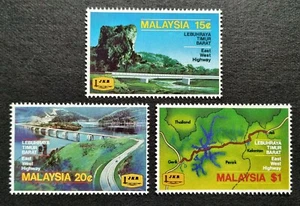 1983 Malaysia Opening of East-West Highway 3v Stamps Fresh Mint NH OG - Picture 1 of 2