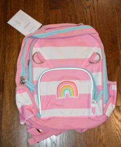 Pottery Barn Kids Fairfax Pink Stripe Backpack Rainbow NEW NWT Size Small - Picture 1 of 2