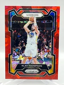2023-24 Panini Prizm Basketball Card #109 Klay Thompson - Red Cracked Ice - Picture 1 of 3