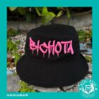 Karol G Bichota Black Bucket Hat with Pink Letters