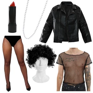DR FRANK FURTER ROCKY HORROR SHOW COSTUME JACKET MESH SHIRT WIG TIGHTS LIPSTICK - Picture 1 of 10