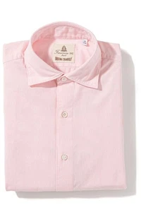 Finamore Napoli Dragones Chambray Shirt In Pink - Picture 1 of 4