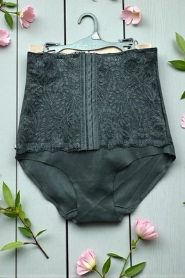 NICOLE MILLER-2 Pc SHAPING BRIEF LACE BAND HOOK & EYE~WHITTLE THE WAIST-Sz MED - Image 1 of 4