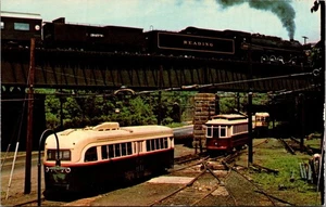 TRAIN and STREETCARS Baltimore Streetcar Museum MARYLAND railroad Postcard - Picture 1 of 2