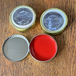 Trucco pagliaccio carnevale vintage - ROSSO 0,5 oz cappero carnevale NOS -lotto di -3- - Foto 1 di 4