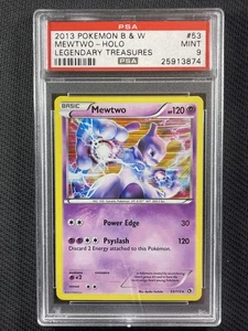 Pokémon Cards PSA 9 MINT Mewtwo Holo Legendary Treasures B&W Promo 2013 53/113 - Picture 1 of 2