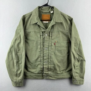 Levis Jacke Herren Large Grün HBT Hering Bone Twill Buckle Back Type 1 Trucker - Bild 1 von 13