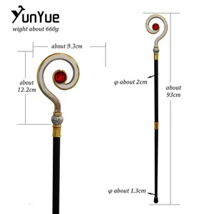 Vintage Weißgold Rubin Zepter Gehstock Elegant Gentleman Cosplay Requisite - Bild 1 von 5