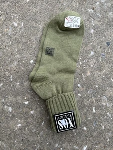 Chaussettes vintage femme ACCESS SOX vertes années 80 90 coton nylon mélangé rétro made USA - Photo 1/7