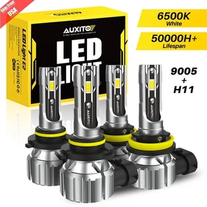 9005 H11 LED Headlight Kit High Low Beam Bulb Super Bright 6500K White 90000LM - Picture 1 of 19