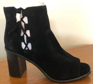 NIB FRYE NEW $358 Black Amy Side Ghillie Bootie Shoes 8B 8 - Picture 1 of 7