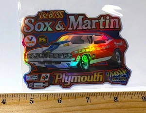 "THE BOSS"  SOX & MARTIN 1970 Pro Stock Plymouth Cuda Holographic DECAL Sticker - Picture 1 of 3