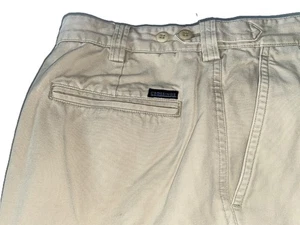 Crossings Men's Pleated Gabardine Bermuda Shorts – Beige | 100% Cotton | Size 34 - Picture 1 of 6