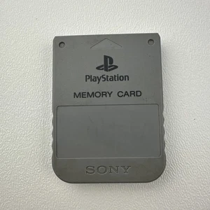 Tarjeta de memoria Sony PlayStation OEM oficial 1 PS1 PSX SCPH-1020 gris ¡PROBADA FUNCIONA! - Imagen 1 de 2