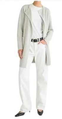 J. Suéter feminino Crew Juliette sem colarinho-blazer J6339 malha S cinza aberto novo com etiquetas - Imagem 1 de 4