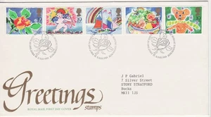 GB Stamps First Day Cover Greetings Stamps Love, teddy, rose, fruit, yacht 1989 - Picture 1 of 1