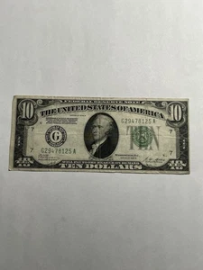 1928 B $10 Ten Dollar Federal Reserve Note - Picture 1 of 6