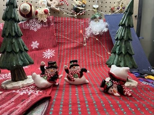 2004 Vintage - 3er Set Tumbling HOLLY JOLLY SNOWMEN - FITZ AND FLOYD Retired - Bild 1 von 7