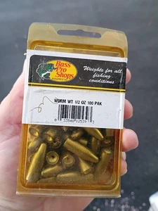 Bass Pro Shop Worm Weight 1/2oz 100pcs Lead Read Desc - Picture 1 of 5