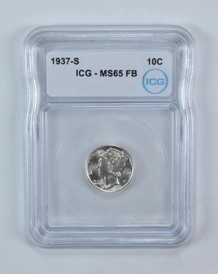 1937-S Mercury Dime MS65 FB ICG - Image 1 of 4