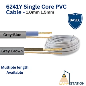 6241Y Kabel 1,0mm/1,5mm Einzelader & Erde Hausverkabelung blau/braun PVC grau - Bild 1 von 4