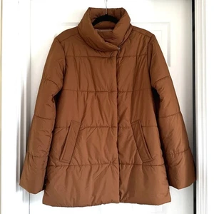 Lilla P Damen Puffer Jacke Auto Mantel braun gesteppt hoher Kragen Druckknopfleiste Gr. S - Bild 1 von 11