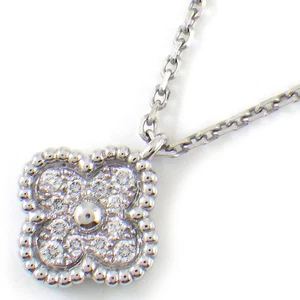 Van Cleef & Arpels Necklace Sweet Alhambra VCARO85900 Clover Diamond 750WG - Picture 1 of 10