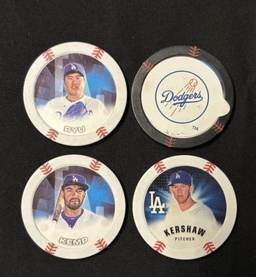 Topps MLB LA Dodgers trading chips (4) collectible Baseball Memorabilia - Image 1 of 3