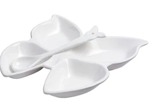 Dolly Parton Butterfly 4 Section Serving Tray Platter with Spoon Stoneware - Picture 1 of 6