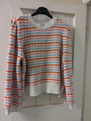 TU Ladies Multicoloured Long Sleeve Knit Round Neck Cotton Blend Jumper 18 UK - Image 1 of 4