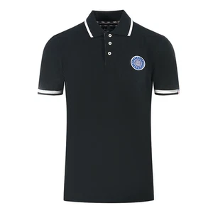 Aquascutum London Embroidered Badge Black Polo Shirt - Bild 1 von 3