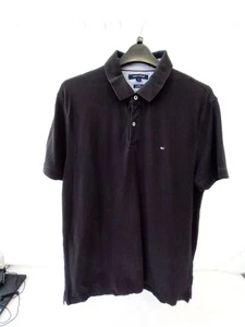🙈 Tommy Hilfiger Black Polo Top Preloved Size Xl - Picture 1 of 5