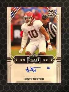 🏈 2022 Leaf Draft Henry To'oTo'o - Auto - RC Rookie #BA-HT1 - Crimson Tide 🏈 - Picture 1 of 2