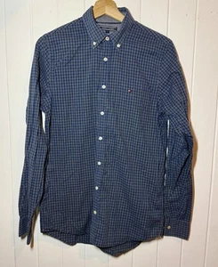 Tommy Hilfiger Men’s Button Up Collared Long Sleeve Blue Shirt | Size S Slim Fit - Picture 1 of 6