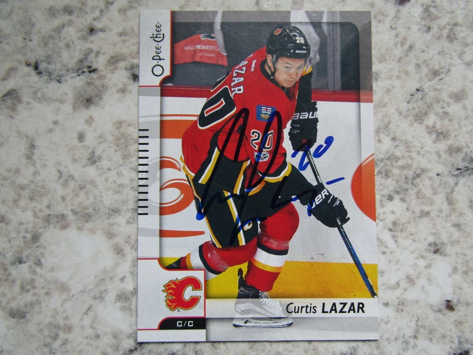 Calgary Flames Curtis Lazar autografado 2017-18 O-Pee-Chee em perfeito estado - Imagem 1 de 1
