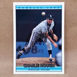 Tarjeta firmada por Charlie Hough Donruss #69 1992 autógrafo de los Medias Blancas de Chicago - Imagen 1 de 3
