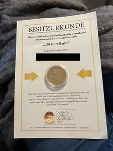 10 DM Gedenkmünze 750 Jahre Berlin, Silber / Silbermünze 625 1987, Vergoldet - Bild 1 von 4