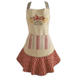 Design Imports Gather Together Ruffle Apron New - Picture 1 of 5