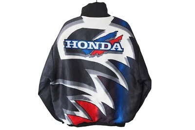 Jaqueta Akito Vintage HONDA Racing Team Zíper Completo Tamanho XL/XXL 90s moto sport - Imagem 1 de 4