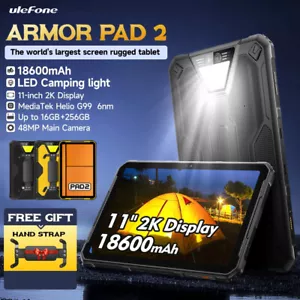 Ulefone Armor Pad 2 4G Rugged Tablet LED Light 11" 2K 18600mAh 16GB+256GB 48MP - Picture 1 of 54