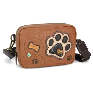 PAW PRINT MINI PACK CROSSBODY BAG RFID BROWN CHALA - Picture 1 of 8