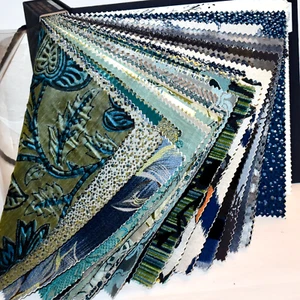 Big FABRIC SAMPLE BOOK Highland Court AZURE Blue Green Lapis 42pcs LOT Luxury - Picture 1 of 23