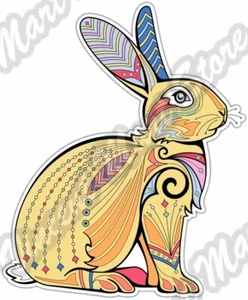 Hase Häschen Ostern Tier Autoaufkleber Vinyl Aufkleber 4"X5" - Bild 1 von 1
