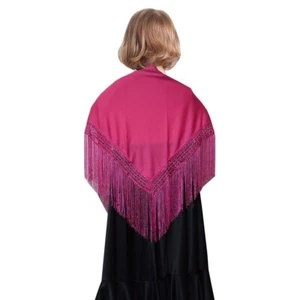 Girls Flamenco Spanish Plain Shawl Cover Up Wrap Dance Fancy Dress Pink - Picture 1 of 1