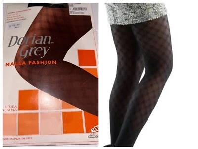 Dorian Grey Women Stocking Size G 5-5’6, 125-160lbs Giovanna Black Malla Fashion - Image 1 of 4