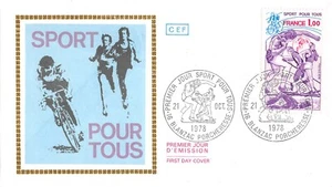 Sobre FDC FRANCIA DEPORTE PARA TODOS 1978 BLANZAC PORCHERESSE N2 - Bild 1 von 1