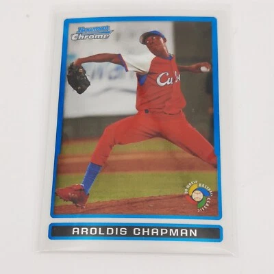 2009 Bowman Chrome WBC Prospects #BW12 Aroldis Chapman Team Cuba Baseball Card - Image 1 of 2