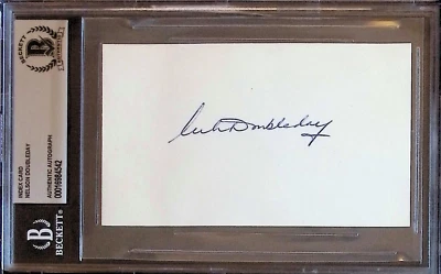 Nelson Doubleday Jr. Mets Owner d.2015  Signed Autographed Index Card BAS - Image 1 of 2