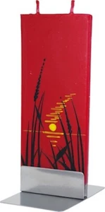 Puesta de sol roja Lake Landscape, vela plana hecha a mano, regalo, sin goteo, sin humo - Imagen 1 de 1