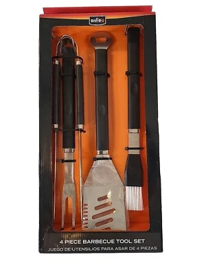 Juego de herramientas de barbacoa MR BAR-B-Q 4 piezas NUEVO F34 Foto 1 de 4